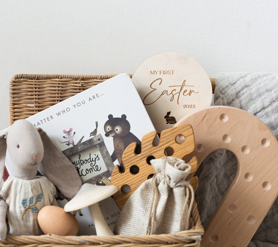 My First Easter Plaque | Floral Easter Baby Social Media Flat Lay Prop | Laser Engraved | UK