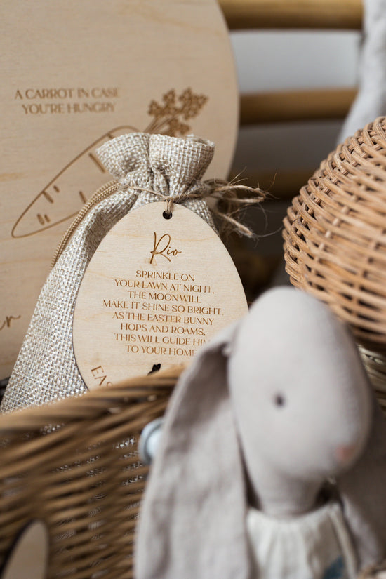 Personalised Easter Bunny Food (wildlife safe) | Wooden Tag | Easter Gifts UK