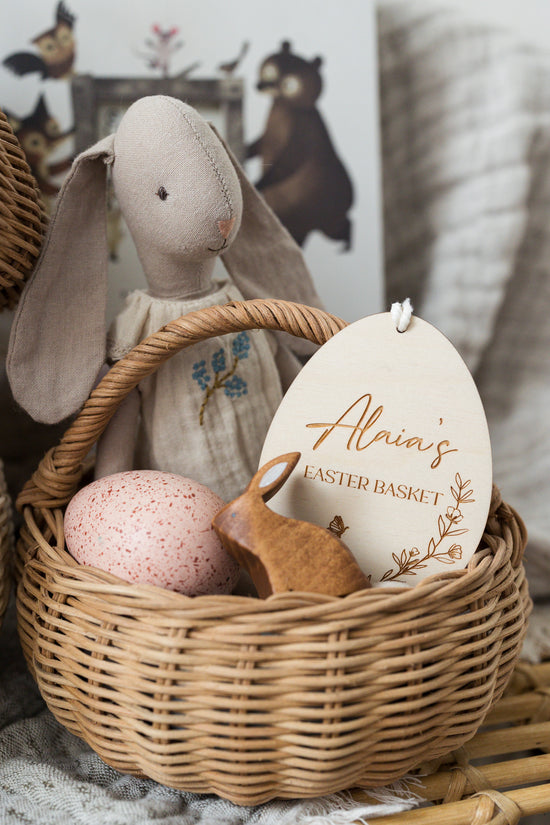 Personalised Wooden Easter Basket Tags