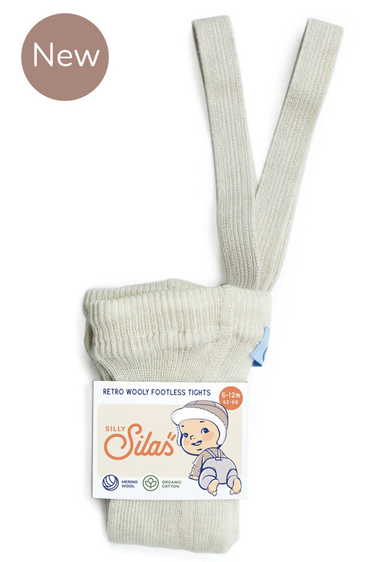 Silly Silas Wooly Footless Cotton Tights - Cream - Silly Silas, Baby Clothes, Fox & Bramble