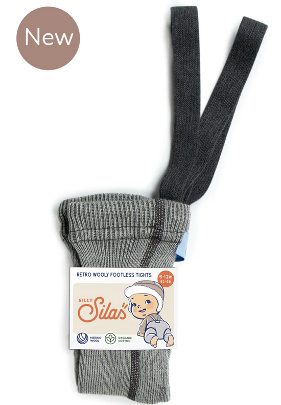 Silly Silas Footless Wooly Tights - Granite Grey - Silly Silas, Baby Clothes, Fox & Bramble