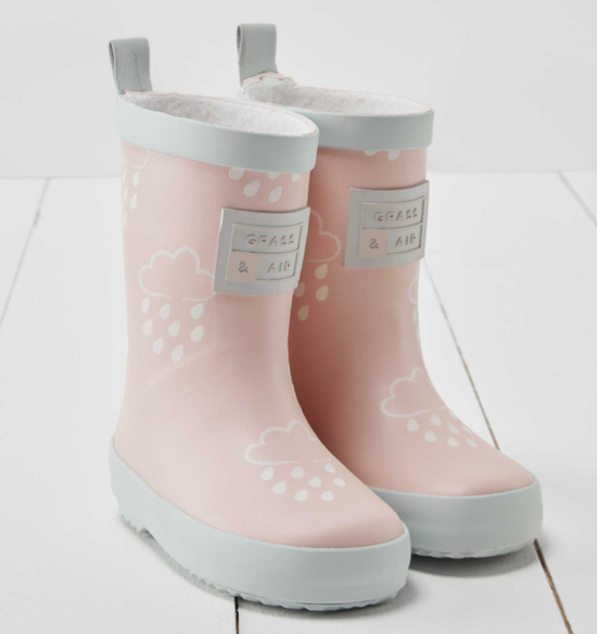 Grass & Air Colour-Revealing Wellies - Pale Pink