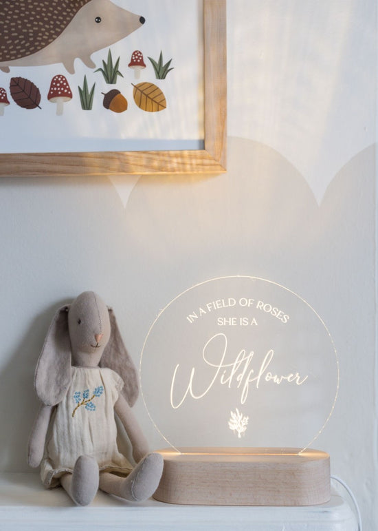 Fox + Bramble Night Light - In a field of roses she is a wildflower