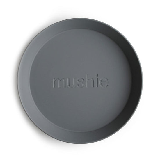 Mushie Round Plate, Set of 2 - smoke - Mushie, , Fox & Bramble