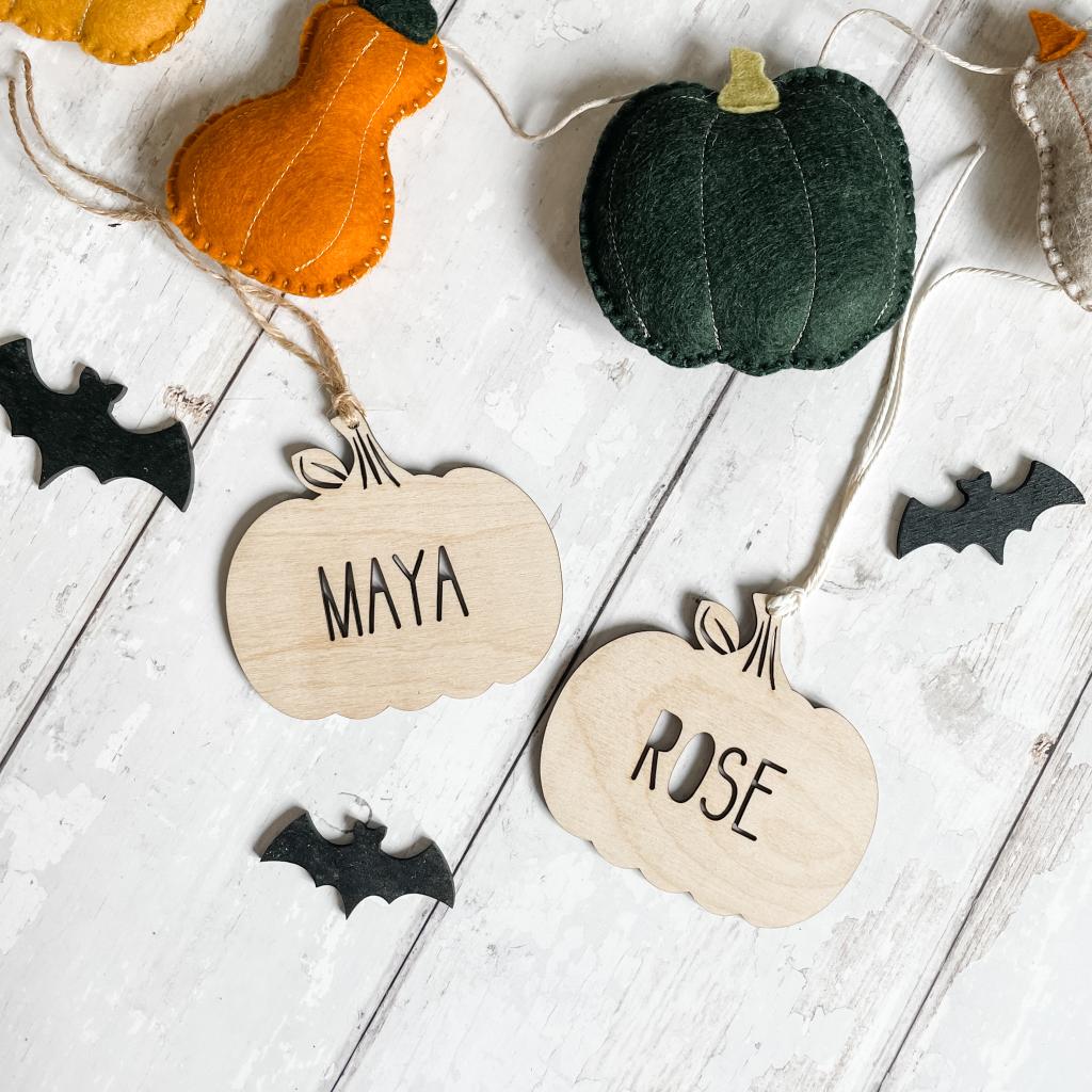 Personalised Cut Out Pumpkin Tag - Fox & Bramble, Fox + Bramble, Fox & Bramble