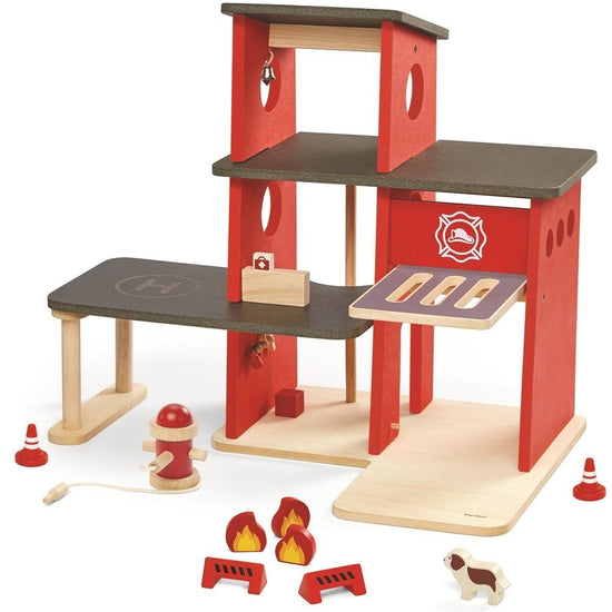 Plan Toys Wooden Fire Station - Plan Toys, Plan Toys, Fox & Bramble
